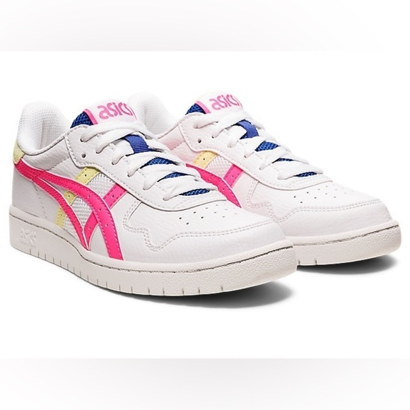 ASICS Japan S GS white pink yellow blue court sneakers- Size 6.5 - Picture 2 of 8